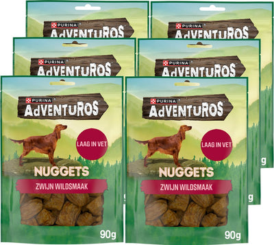 Adventuros nuggets - hondensnacks - wild zwijn - 6 x 90 g