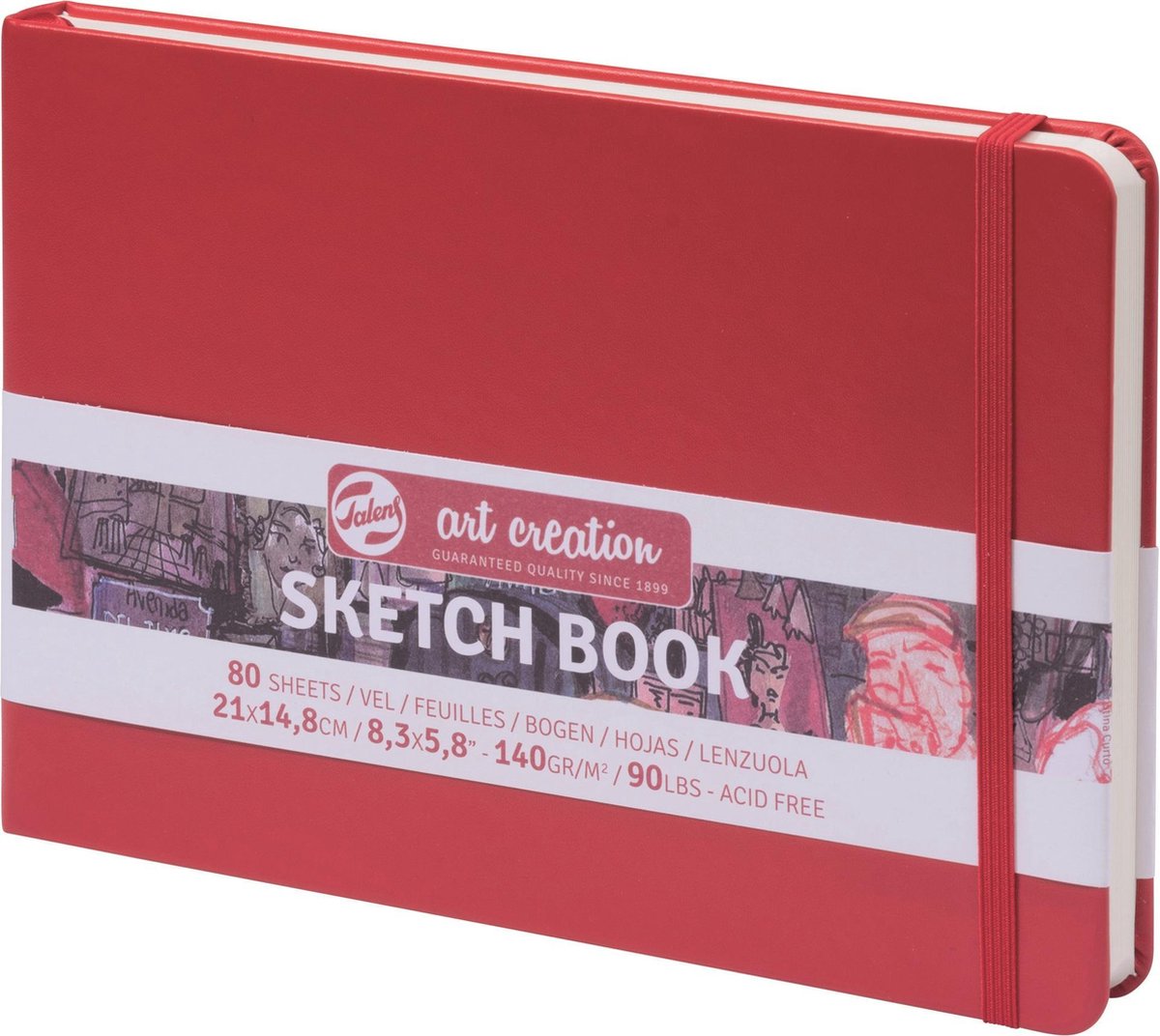 Cuaderno de bocetos Talens art Creation rojo 14,8 x 21 cm 140 g 80 hojas