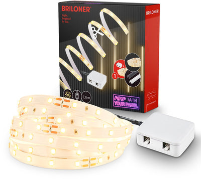 Briloner pimp your panel - led strip starter kit 2,6m - 8018147 - ww basisset - pimp your panel - driver - kabelschakelaar - zelfklevend - 262,5 x 1 cm