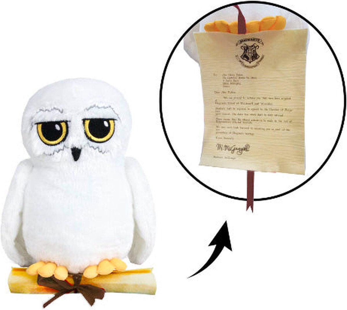 Harry Potter - peluche - Edvige la civetta con lettera - play by play - t300 - 25 cm