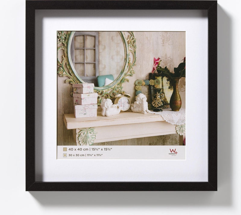 Walther Stoccolma - Cornice in legno MDF 3D - misura foto 40x40 cm - nera