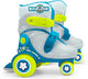 Pattini a rotelle Stamp "esplora" verde blu con scocca trasparente, taglie 23-26