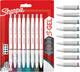 Sharpie s-gel | gelpennen voor schrijven | medium punt (0,7mm) | diverse inktkleuren | witte parel behuizing | 8 stuks