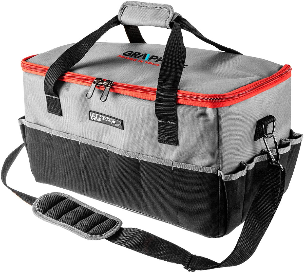 Grupa topex graphite Energy+ - borsa per attrezzi - grande - 24 l - 14 tasche esterne e 7 interne