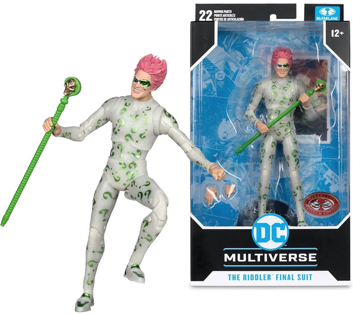 Mcfarlane toys batman forever dc multiverse action figure riddler (final suit) (red platinum edition) 18 cm action figuur