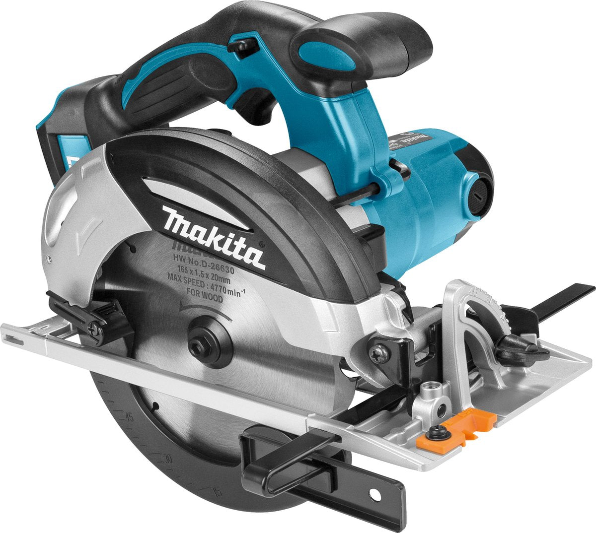 Cuerpo de sierra circular con batería de iones de litio Makita dhs630z de 18 V - 165 mm