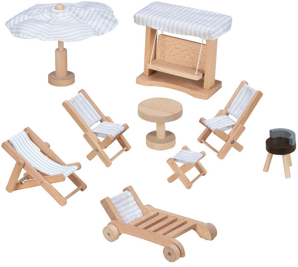 Muebles de jardín de muebles de títeres de madera de Goki, 9dlg.