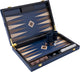 Longfield backgammon 15 blauw, walnut maple trangle -