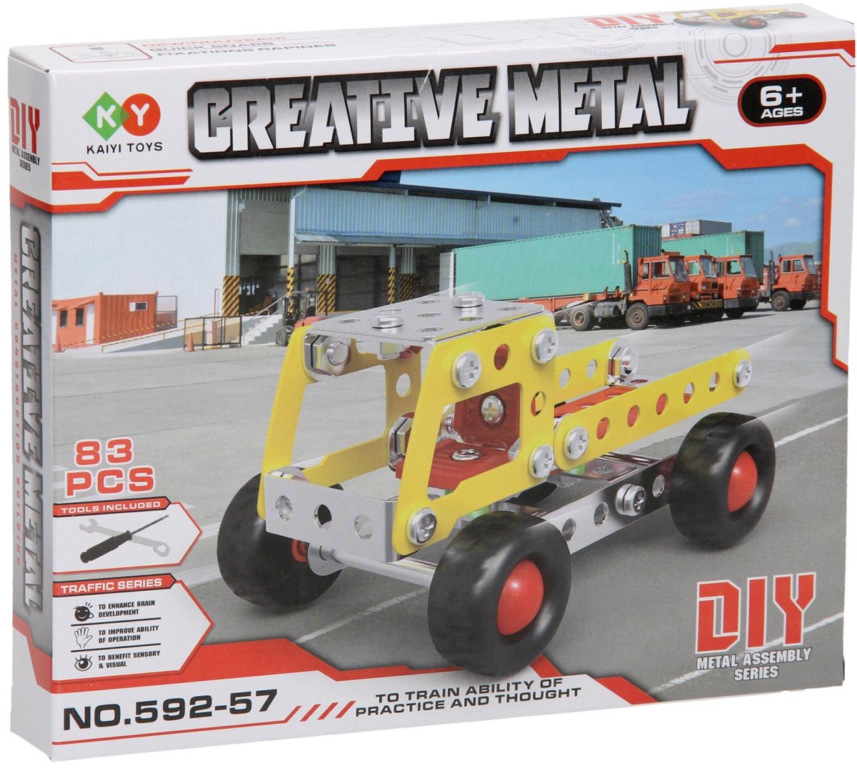 Construction set metal dump truck, 83 pcs.