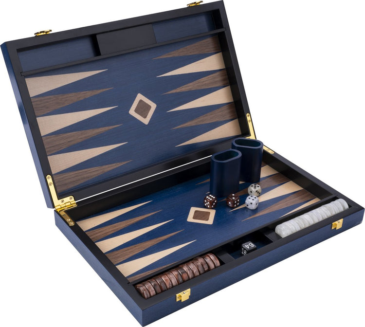 Backgammon Longfield 15 blu, noce acero trangle -