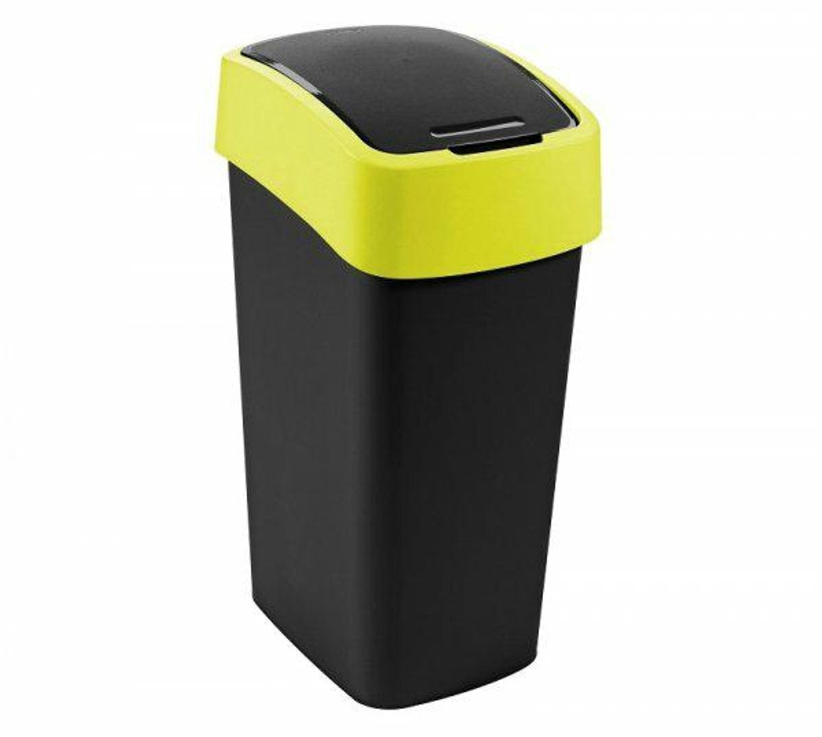 Curve flip bin series - cubo de basura - 45 l - negro - amarillo - plástico