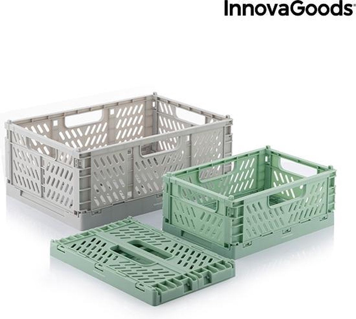 Set di 3 cassette portaoggetti Boxtor pieghevoli e impilabili Innovagoods