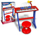 Bontempi spa bontempi keyboard toy electronic with microphone, legs and stool.