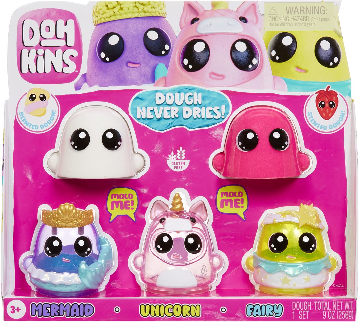 Pack de fantasía de Dohkins con sirena, unicornio y hada.
