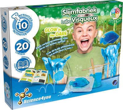 Science 4 you science4you slime factory si illumina al buio - set per esperimenti con lo slime - effetto luminoso - educativo - per bambini