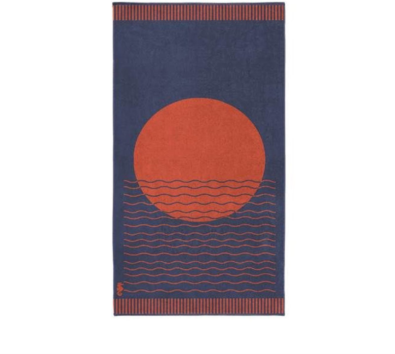 Telo mare Seahorse Sunny Waves - 100x180 cm - blu