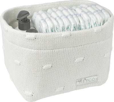 Meyco baby knots changing basket - offwhite - small