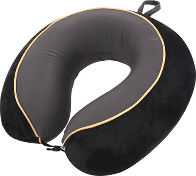 Travelsafe neck pillow de luxe - memory foam - black gray