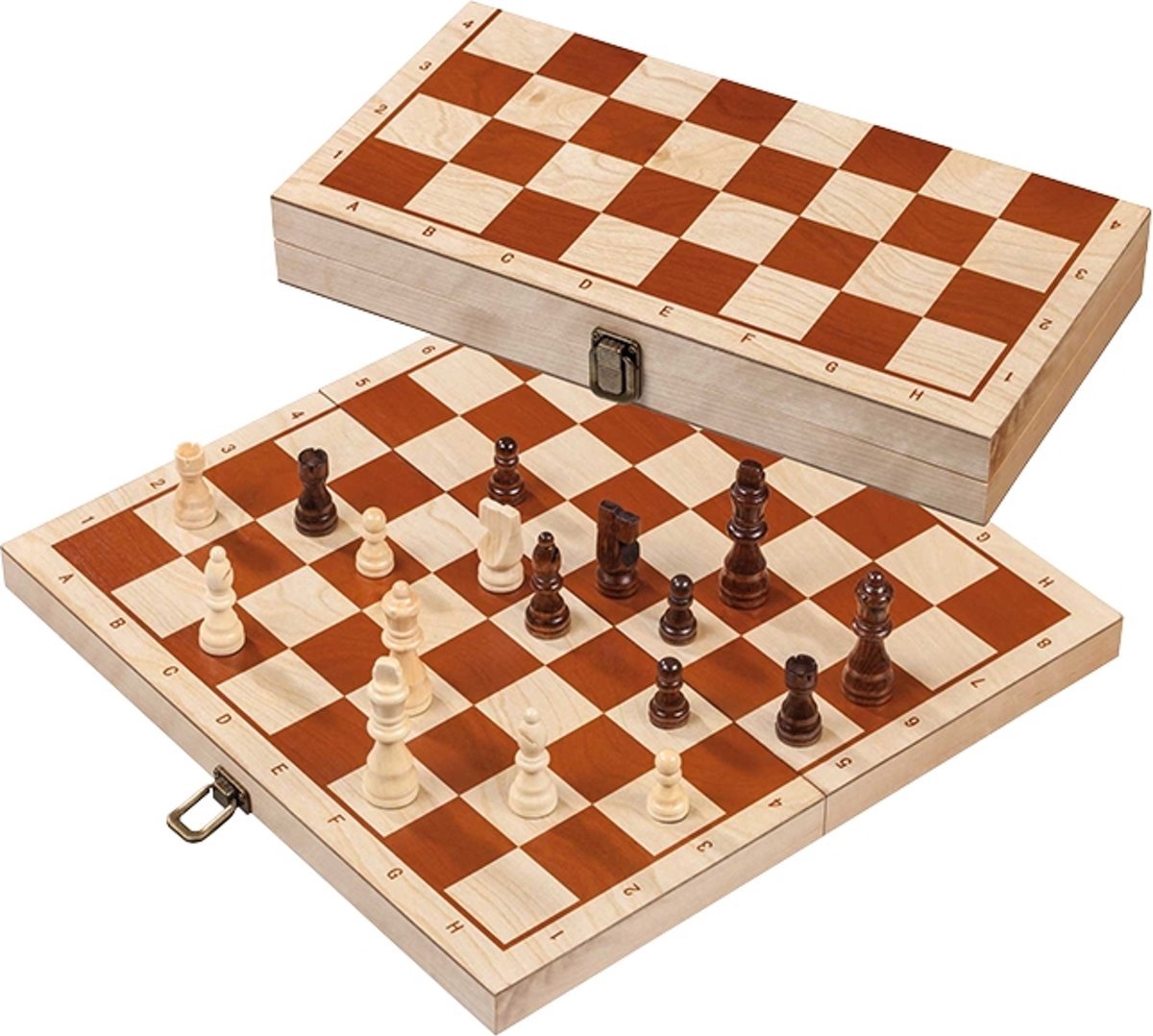 Philos schaak kassette met randbeschrijving veld 42 mm, koningshoogte 76 mm