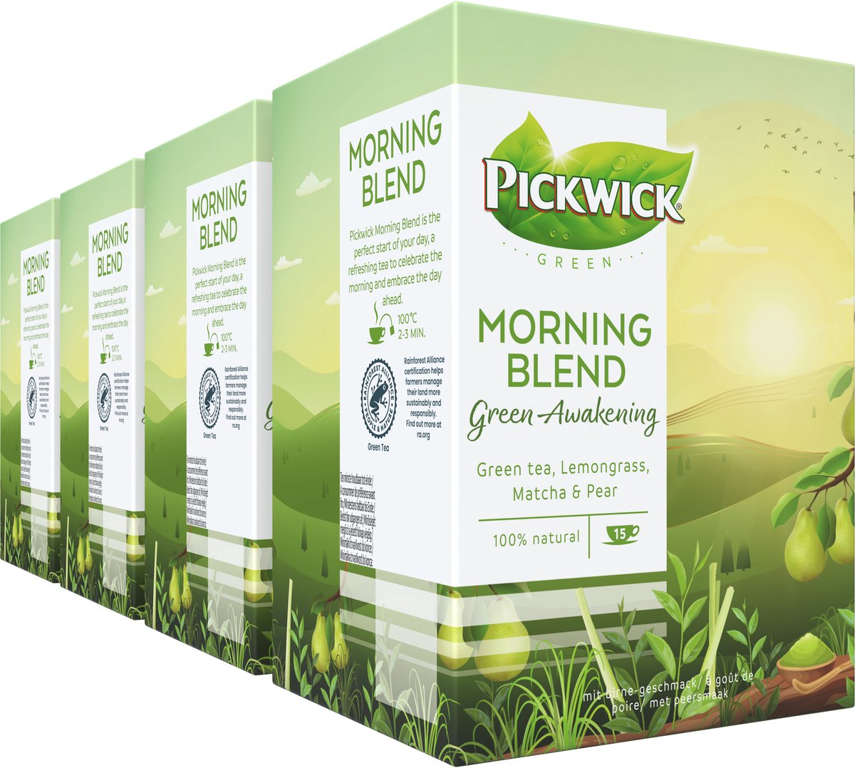 Pickwick morning blend green awakening - 4 x 15 stuks