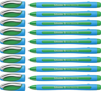 Strumenti di scrittura Schneider penna a sfera Schneider - slider memo - xb - 1.4mm - verde - 10 pezzi - s-150204-10