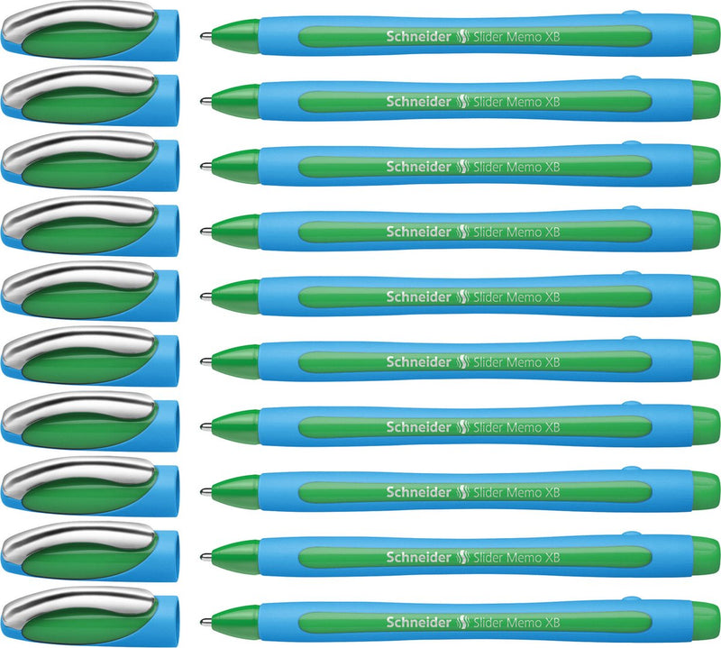 Schneider Writing Instruments Bolígrafo Schneider - Nota deslizante - xb - 1,4 mm - Verde - 10 piezas - s-150204-10