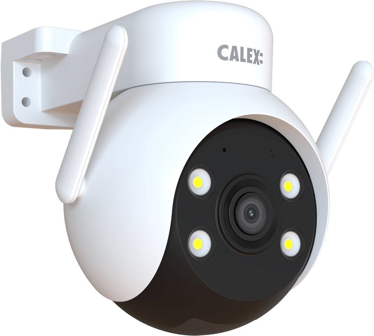 Calex beveiligingscamera voor buiten - 2k - pan tilt - slimme bewakingscamera met nachtzicht - bewegingsdetectie 2‑weg audio - wit