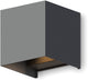 Calex LED wall lamp bari - cube - LED up down - adjustable beam angle - 7w - garden lighting - modern design - warm white light - for indoors and outdoors - anthracite