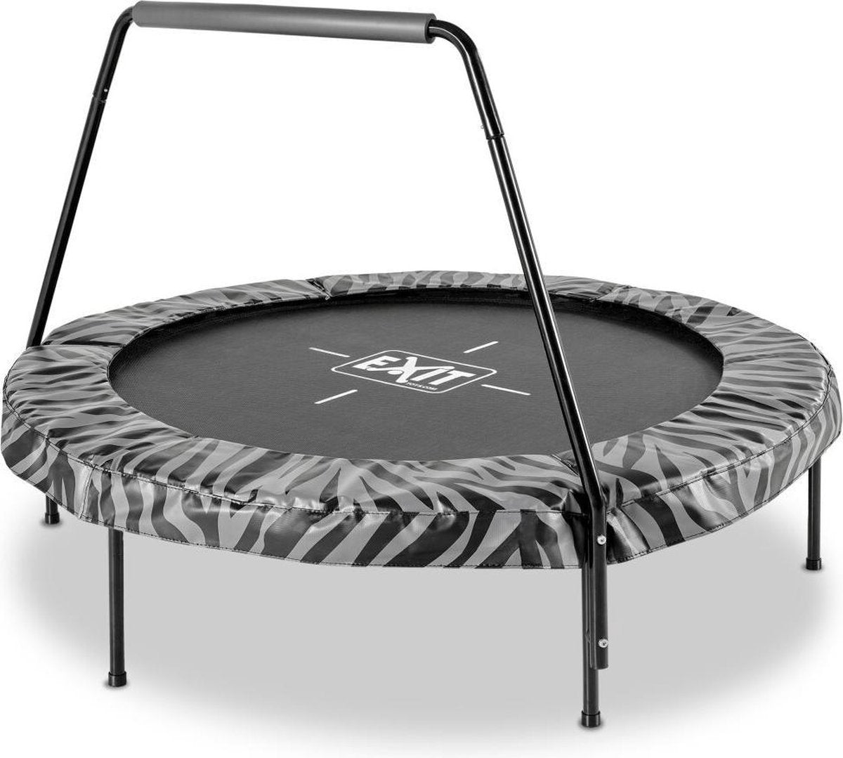 Exit toys exit tiggy trampoline ø140cm - met beugel - rond - kindertrampoline - zwart grijs