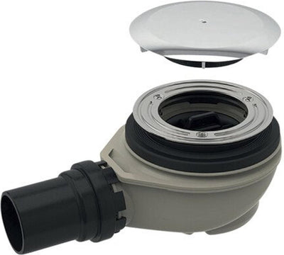 Geberit douchebakafvoer met deksel 90 mm. chroom