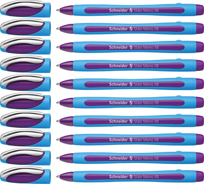 Schneider writing instruments schneider ballpoint pen - slider memo - xb - 1.4mm - violet - 10 pieces - s-150208-10