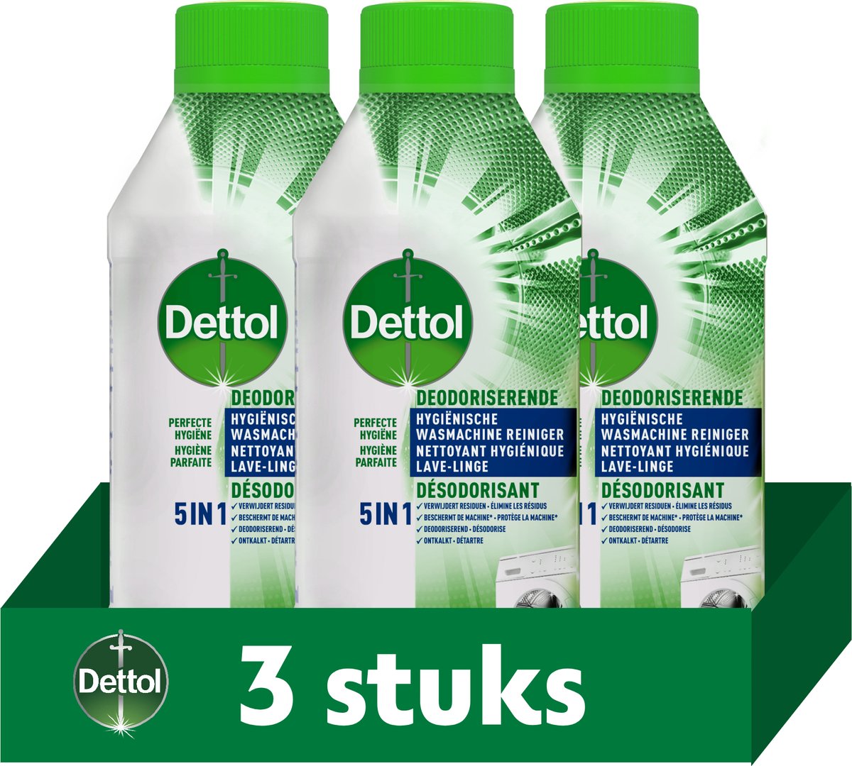Dettol - detergente igienico per lavatrice - 3 x 250 ml