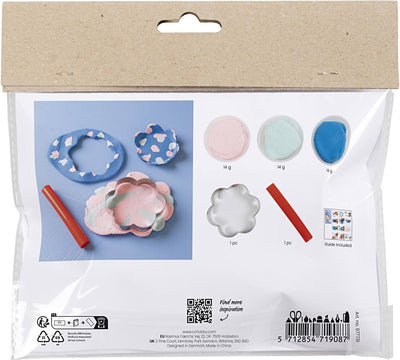 Creativ company mini set de hobby para esculpir, cuencos, azul pastel, rosa claro, 1 caja