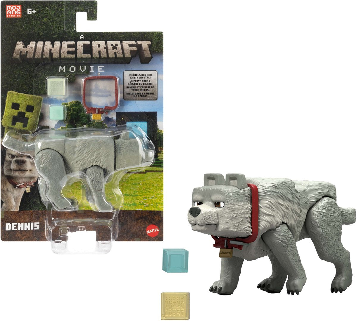 Mattel a minecraft movie action figure dennis the wolf 10 cm action figuur
