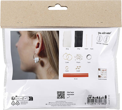 Mini set hobby di Creativ Company, gioielli, orecchini, nero, bianco, 1 scatola