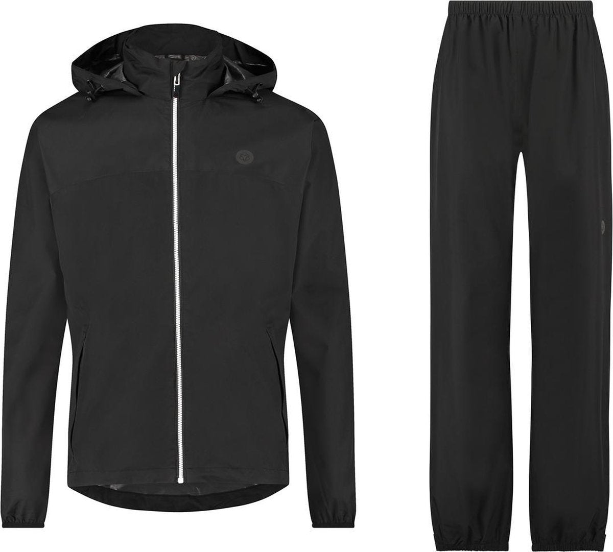 Agu go regenpak essential unisex - zwart - l - dames heren - waterdicht ademend