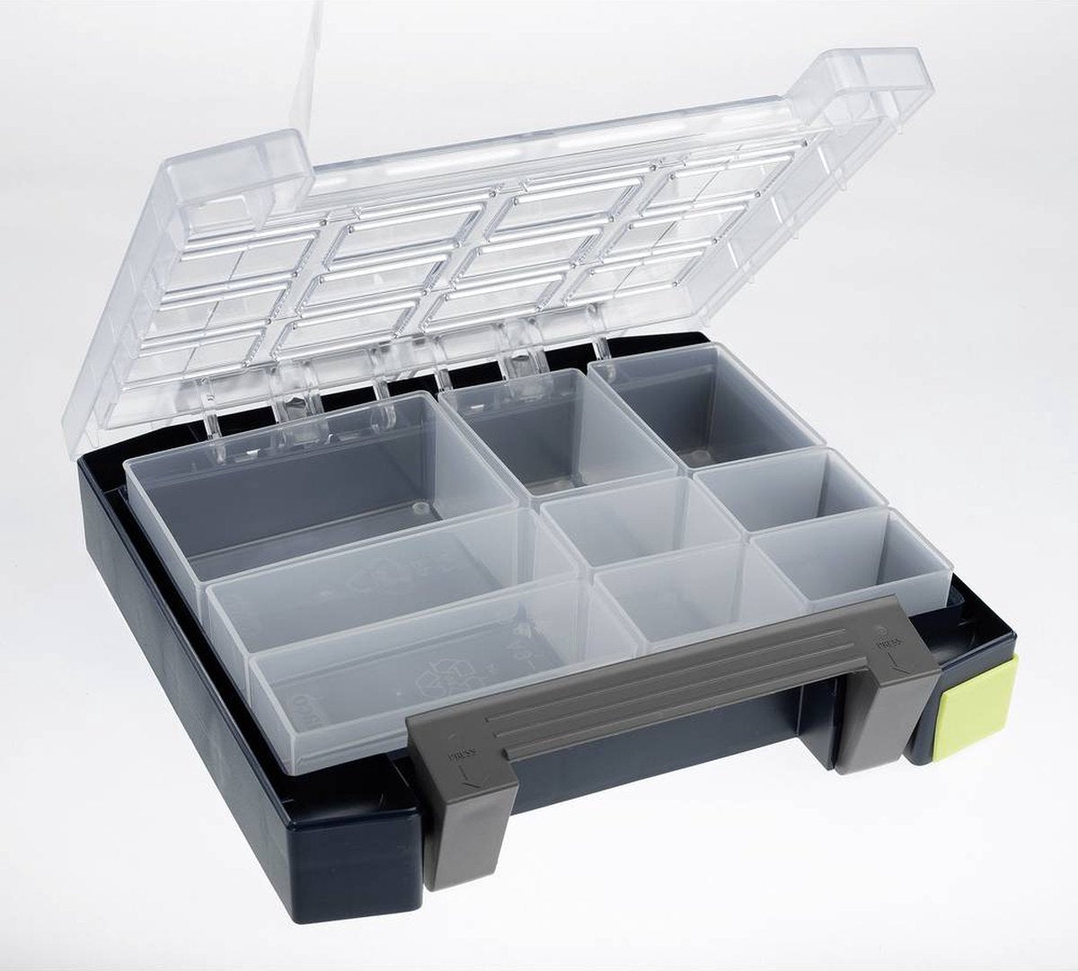 Caja surtida Raaco - boxxser 55 - con 9 cajas insertables - 224 x 241 x 55 mm - 138277