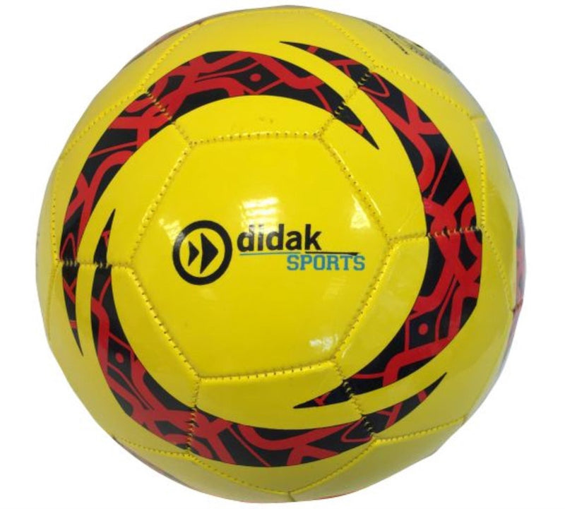 Balón de fútbol Braet de cuero talla 5 sin inflar - rojo amarillo negro