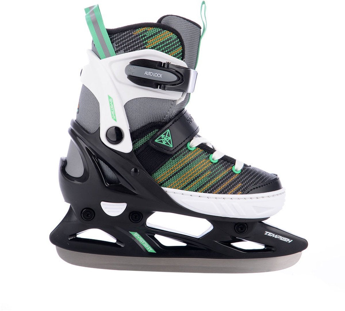 Tempish – systent ice – patines ajustables – patines para niños – blanco y negro – ajuste ajustable con forro cálido – talla 29-32