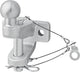 Bola de remolque Proplus combinada - versión doble - barra de remolque para parachoques - bola de acoplamiento - homologado tipo E - d21 s350 – plateado