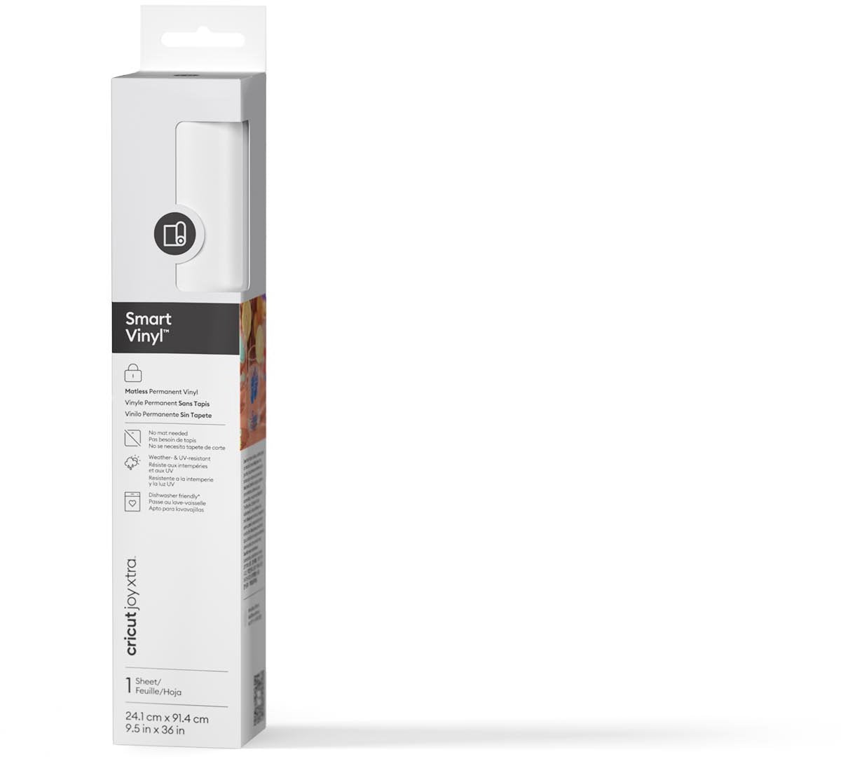 Cricut vinilo inteligente permanente joy xtra 24,1x91,5cm 1 hoja (blanco)