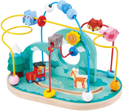 Lelin Toys lelin® cornice di perline di legno nella foresta – giocattoli in legno per la motricità e lo scorrimento delle perline – giocattoli educativi – da 1 anno