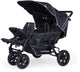 Passeggino triplo Childhome – 3 posti – nero – inclusa cappottina parapioggia – 132x85x104 cm
