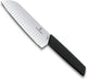 Coltello svizzero moderno Santoku Victorinox 17 cm - fossette - nero