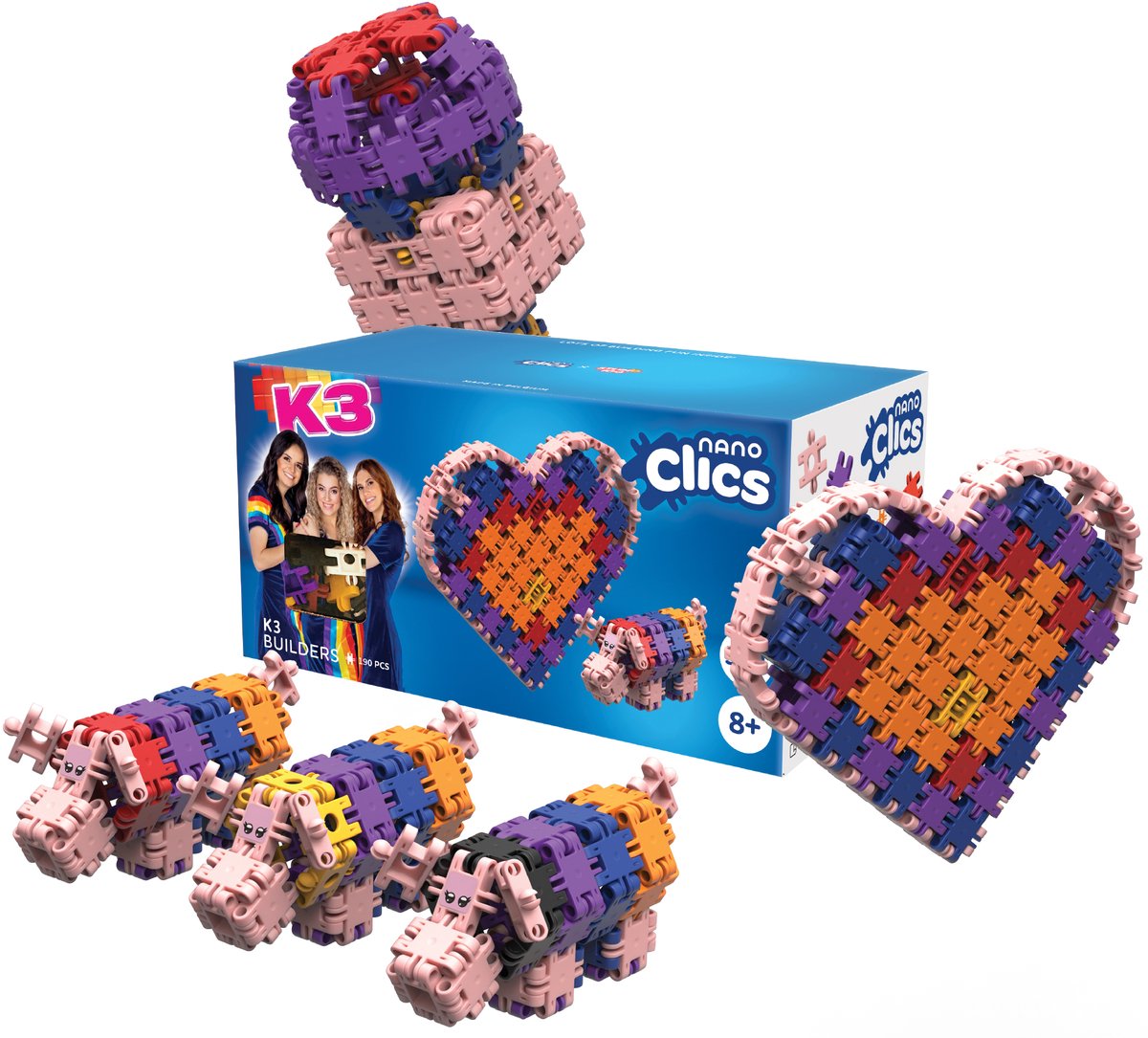 Clics nano - set de construcción k3 builders - 190 piezas.