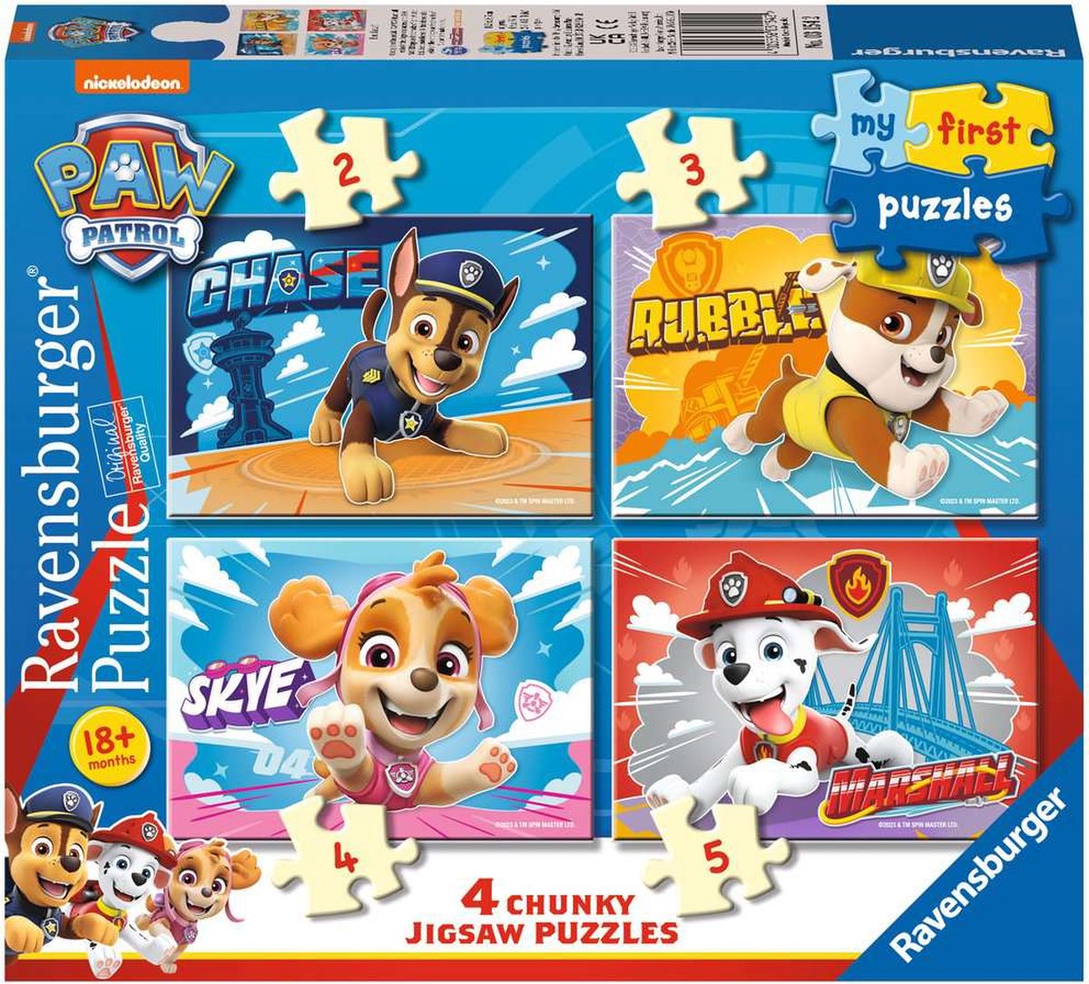 Ravensburger - I miei primi puzzle Paw Patrol 4in1