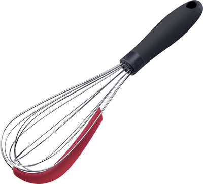Frusta Westmark con raschietto - pratica frusta per mescolare impasti, salse e altri alimenti, impugnatura ergonomica - acciaio inossidabile, silicone