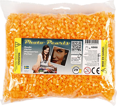Perline fotografiche Nabbi, misura 5x5 mm, misura buco 2,5 mm, media, albicocca (29), 6000 pezzi 1 scatola