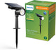 Philips led philips ashlyn sokkellamp met spies - solar buitenlamp - warm wit licht 2700k - zwart - schemersensor - zonne-energie