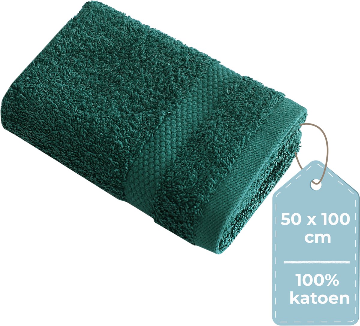 Silenzio. asciugamano living hush living - per pezzo - 50×100 cm - 100% cotone - qualità pesante 500 g m2 - bordo elegante e occhiello per appendere - verde scuro